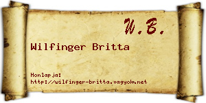 Wilfinger Britta névjegykártya